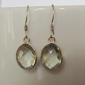 Green Amethyst and Sterling Silver Earrings